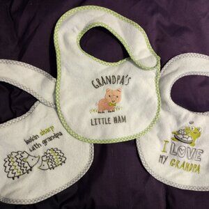 3 Grandpa themed bibs - NWOT